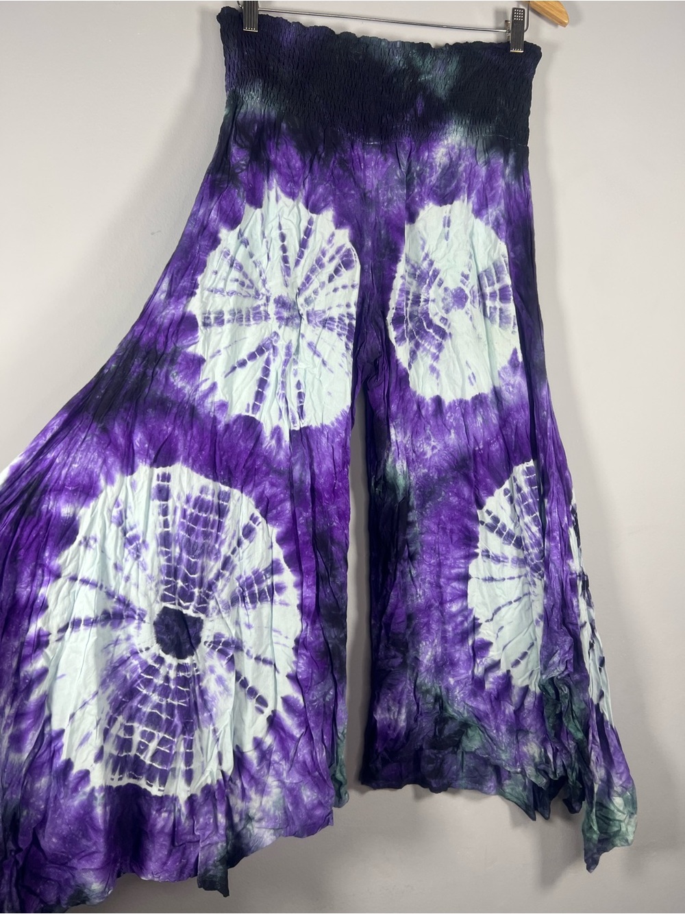 Earthbound Tie Dye Hippie Boho Wide Leg Stretchy Waist Pants Small - Picture 7 of 7